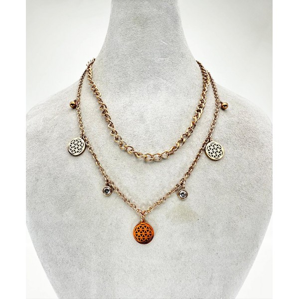 Rose İkili Figürlü Kolye